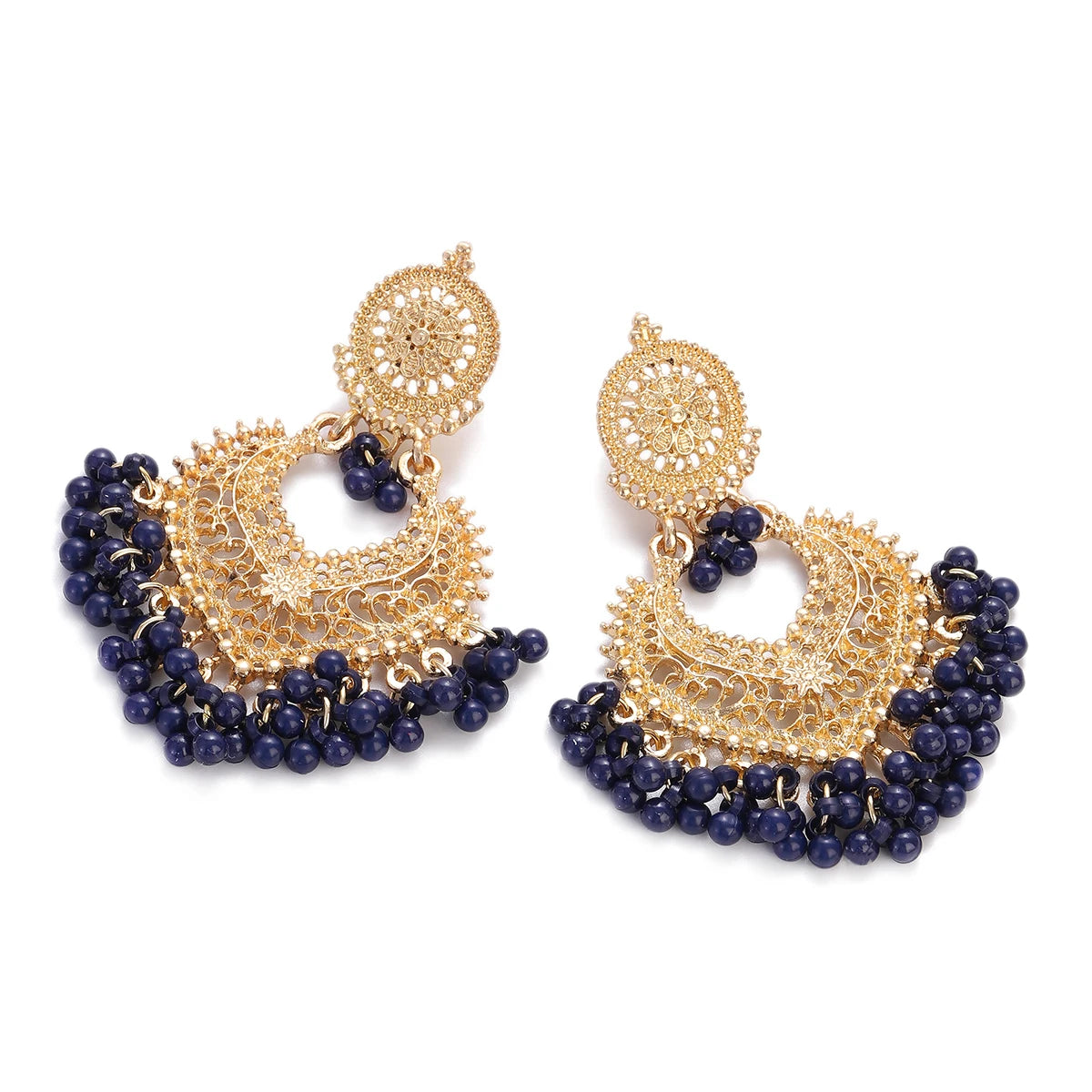 Golden Petal Heart Earrings