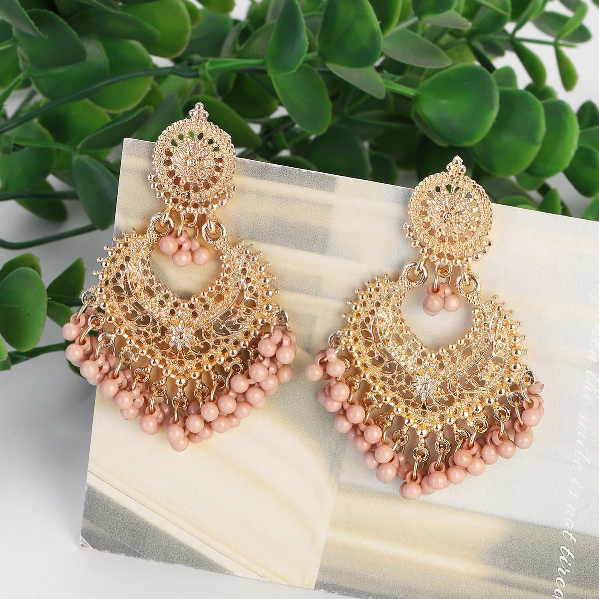 Golden Petal Heart Earrings