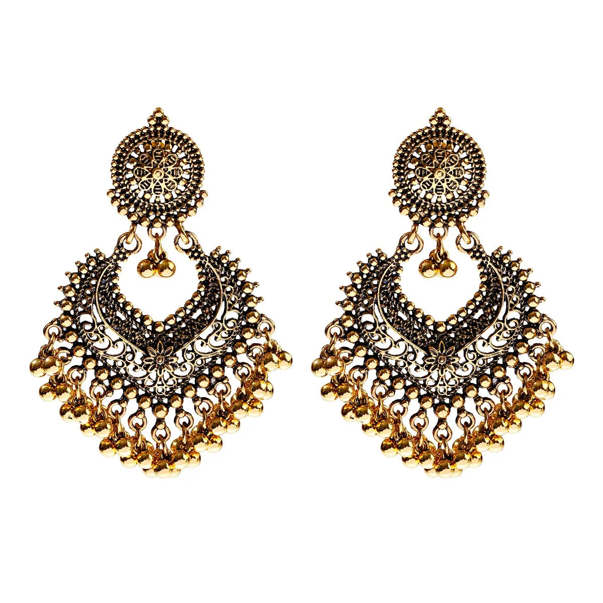 Golden Petal Heart Earrings