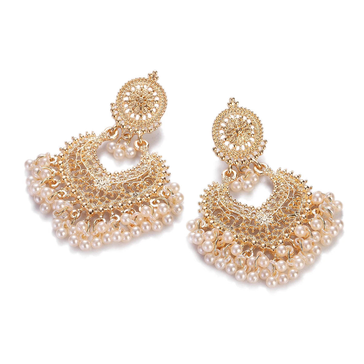 Golden Petal Heart Earrings