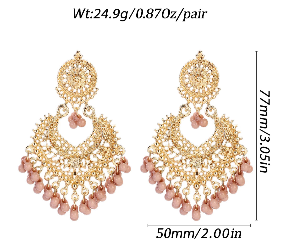 Golden Petal Heart Earrings