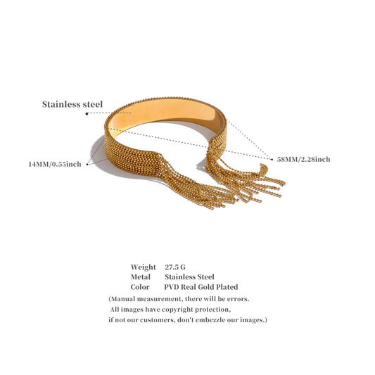 Golden Grace Tassel Cuff
