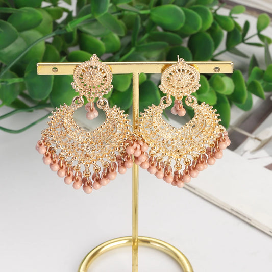 Golden Petal Heart Earrings