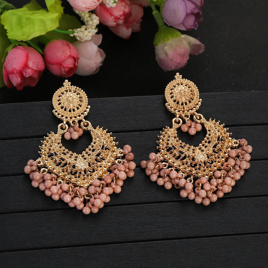 Golden Petal Heart Earrings