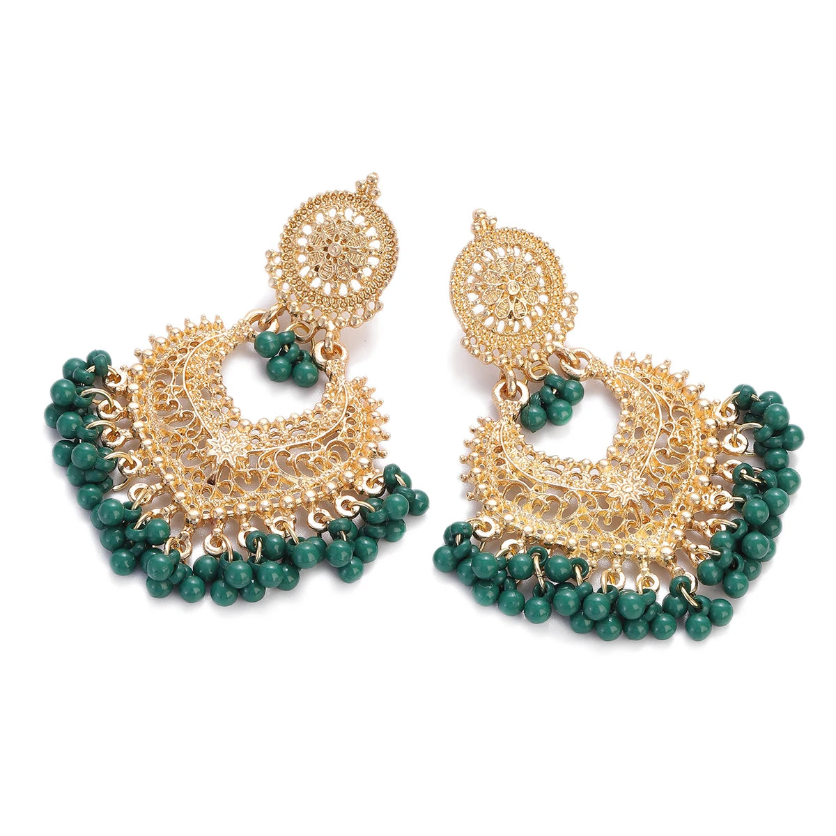 Golden Petal Heart Earrings
