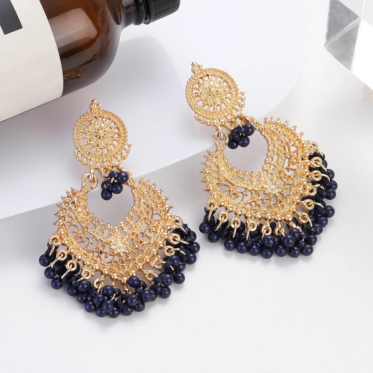 Golden Petal Heart Earrings