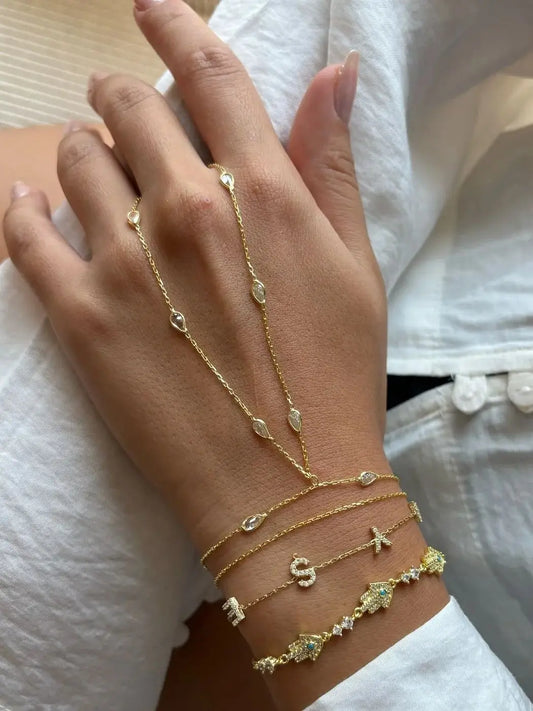 Teardrop Elegance Hand Chain